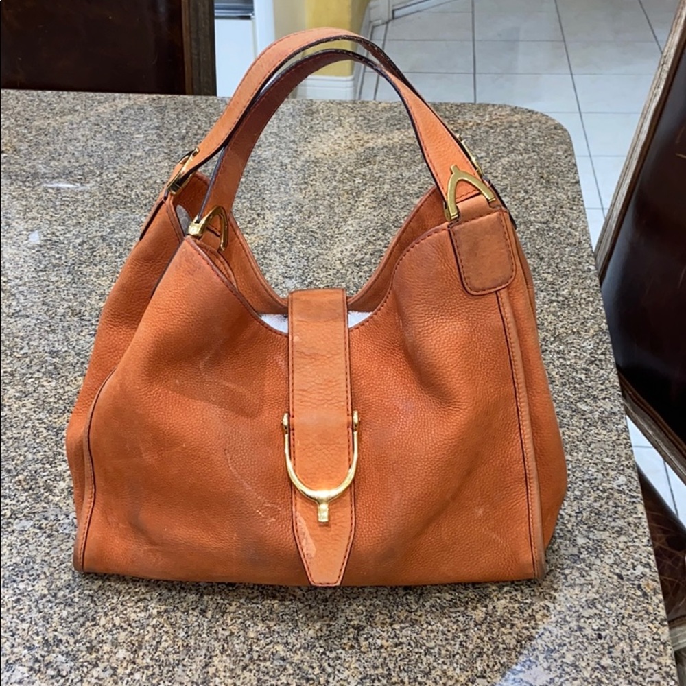 Gucci Stirrup Suede Purse!